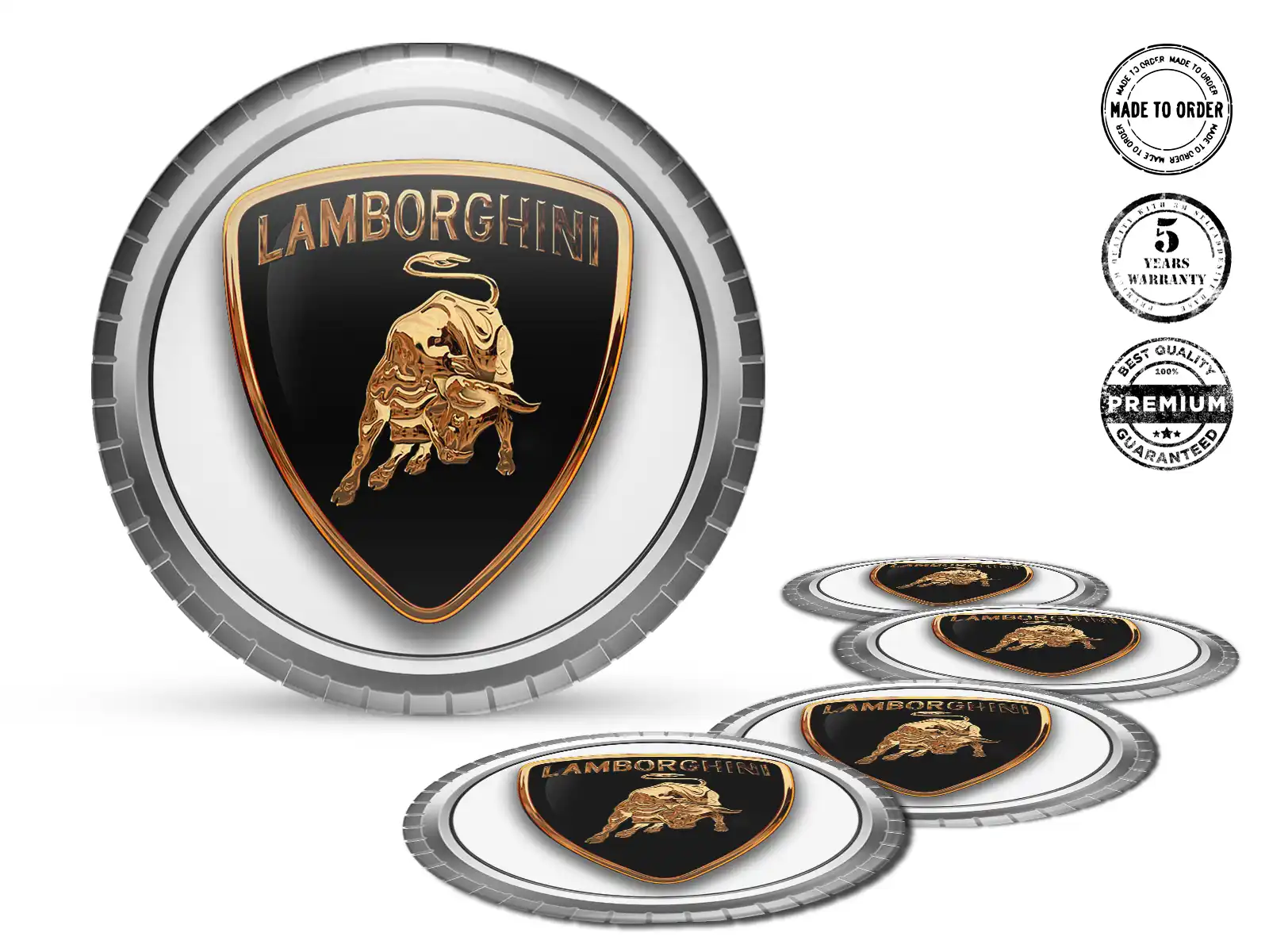 Lamborghini Pegatina de Silicona Estilo Emblemas Bombados de Aro